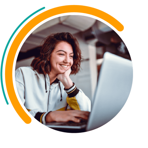 girl working on laptop